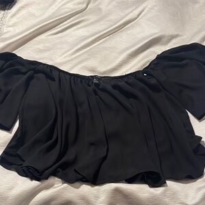 Aqua Black Off-Shoulder Top